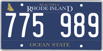 RI license plate 775989
