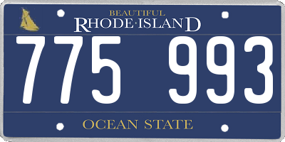 RI license plate 775993