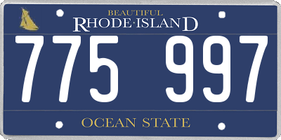 RI license plate 775997