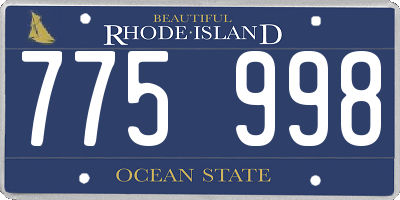 RI license plate 775998
