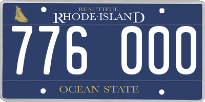 RI license plate 776000