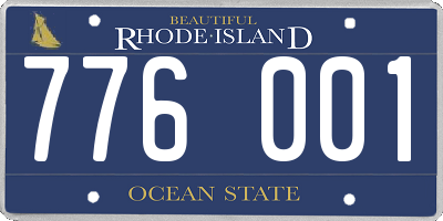RI license plate 776001