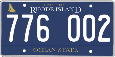 RI license plate 776002