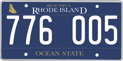 RI license plate 776005