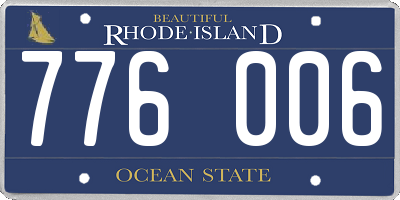 RI license plate 776006