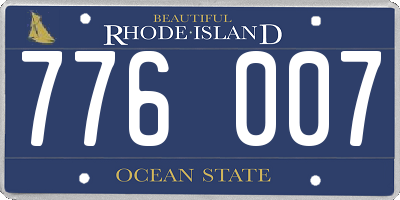 RI license plate 776007