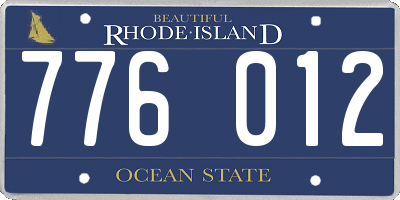 RI license plate 776012