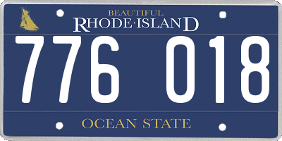RI license plate 776018