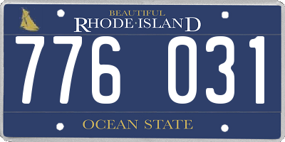RI license plate 776031