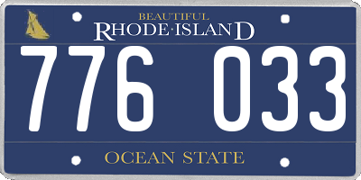 RI license plate 776033