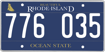RI license plate 776035