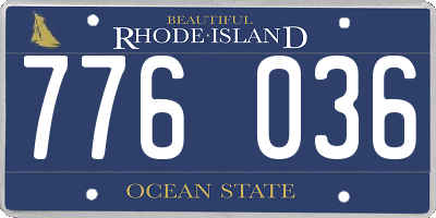 RI license plate 776036