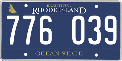 RI license plate 776039
