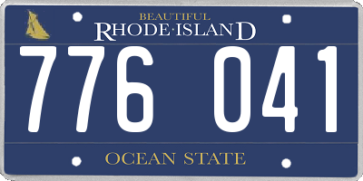 RI license plate 776041