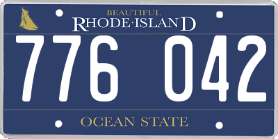 RI license plate 776042
