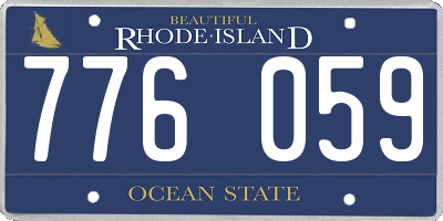 RI license plate 776059