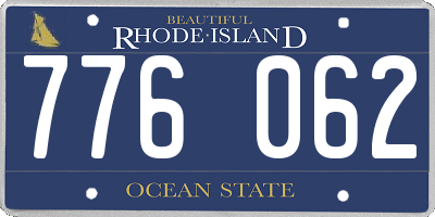 RI license plate 776062