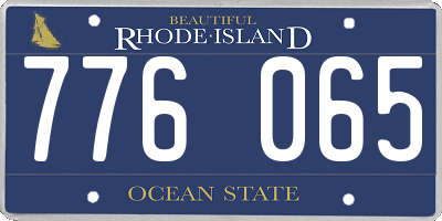 RI license plate 776065