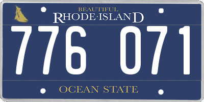 RI license plate 776071