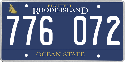 RI license plate 776072