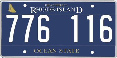 RI license plate 776116