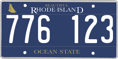 RI license plate 776123