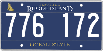 RI license plate 776172