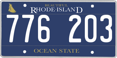 RI license plate 776203