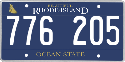 RI license plate 776205