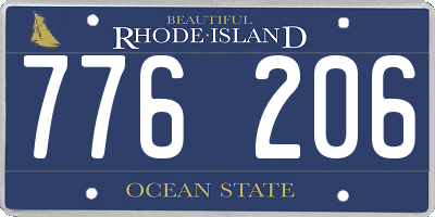 RI license plate 776206