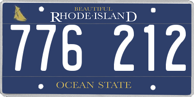 RI license plate 776212