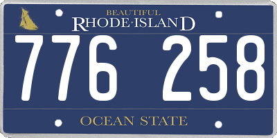 RI license plate 776258