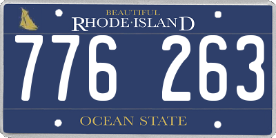RI license plate 776263