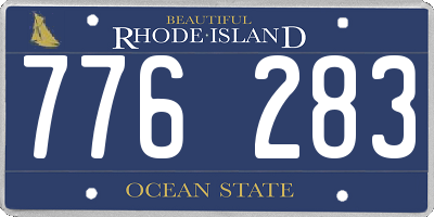 RI license plate 776283