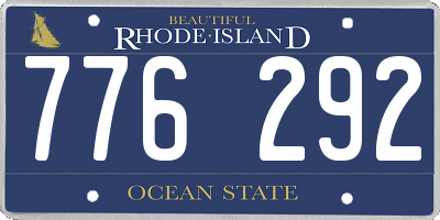 RI license plate 776292