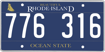 RI license plate 776316