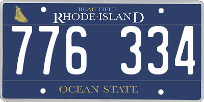 RI license plate 776334