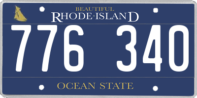 RI license plate 776340