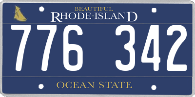 RI license plate 776342