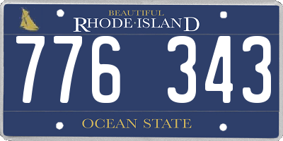 RI license plate 776343