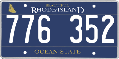 RI license plate 776352