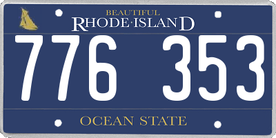 RI license plate 776353