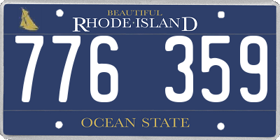 RI license plate 776359
