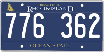 RI license plate 776362
