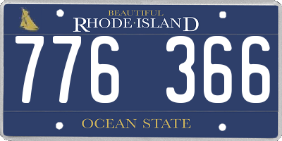RI license plate 776366