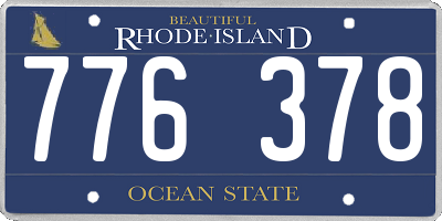 RI license plate 776378