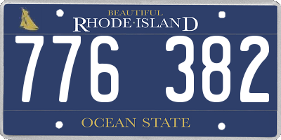 RI license plate 776382