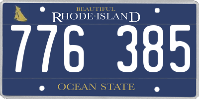 RI license plate 776385