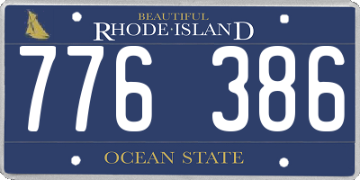 RI license plate 776386