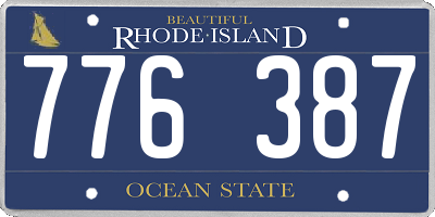 RI license plate 776387